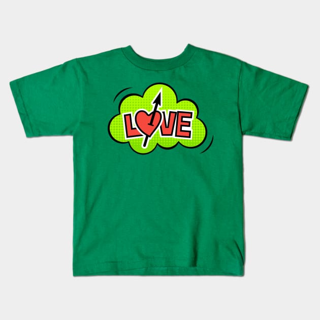 Love Heart And Arrow Kids T-Shirt by JunkyDotCom